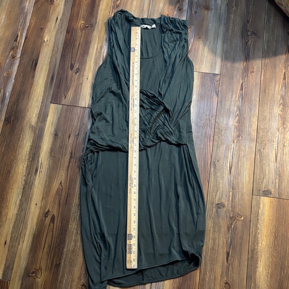 Athleta Faux Wrap knit sleeveless tank Dress Olive Green Small - Picture 4 of 7
